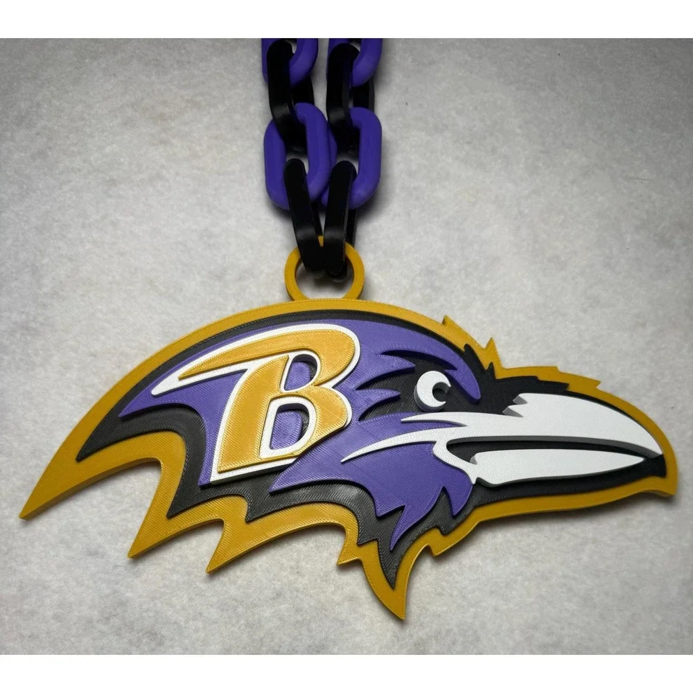 Custom 3D Printed Football Team Chain Necklace Adjustable Game Day Fan Jewelry‎